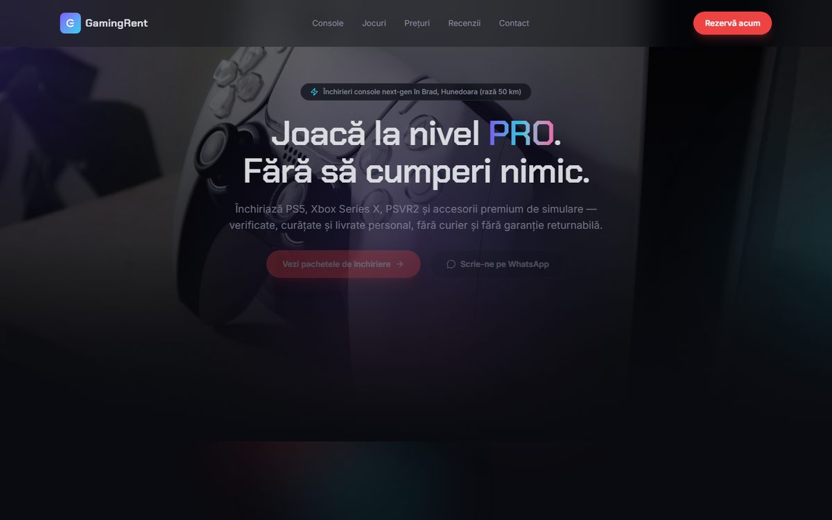 Captură GamingRent